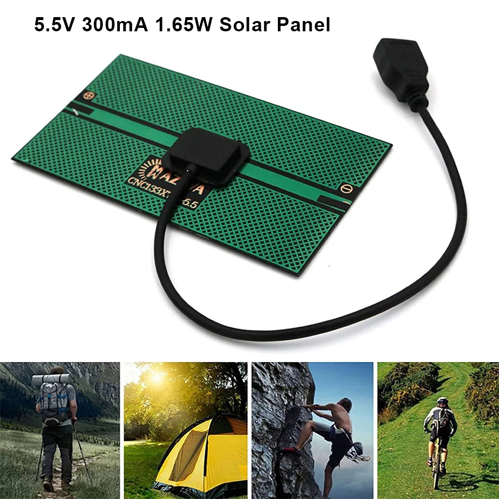 High Quality 300mA 1.65W Solar Panel Power Bank USB Mobile Phone Charger Charging Board Camping Climbing Backpacking Travel
High Quality 300mA 1.65W Solar Panel Power Bank USB Mobile Phone Charger Charging Board Camping Climbing Backpacking Travel