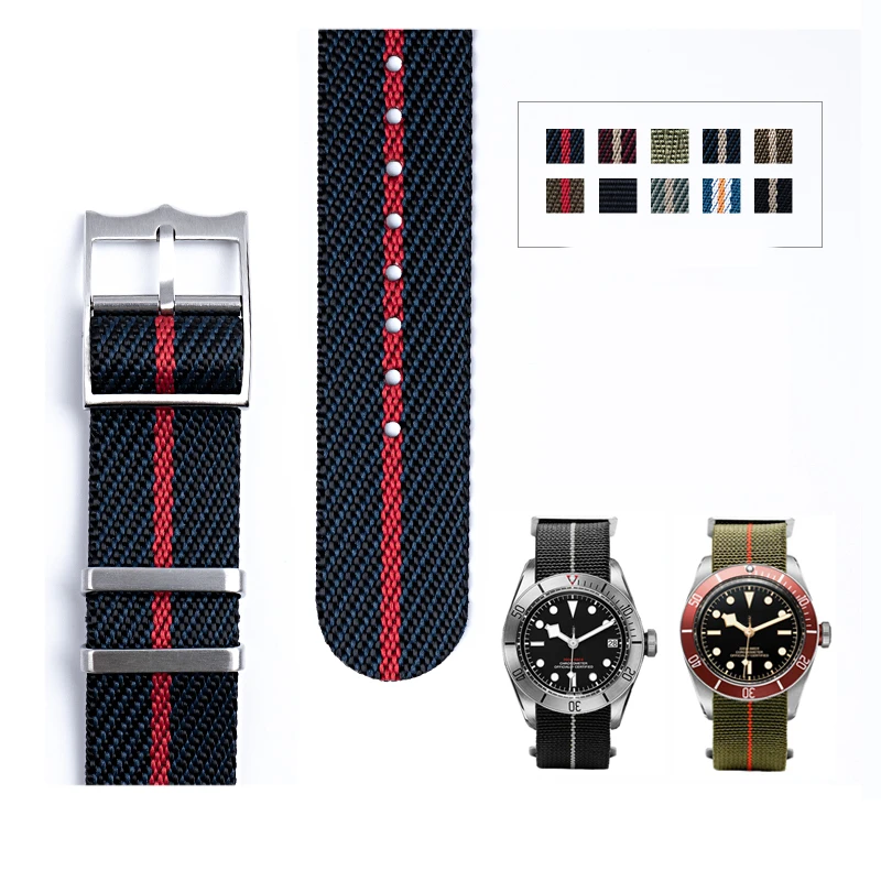For Tudor Biwan Qicheng Bronze Anti-Allergy Breathable Canvas Nylon Watch Strap 20 22mm Little Red Flower Army Green Watchband
For Tudor Biwan Qicheng Bronze Anti-Allergy Breathable Canvas Nylon Watch Strap 20 22mm Little Red Flower Army Green Watchband