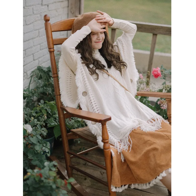 Boho Shawl Women Hooded Tassel Poncho Sweater Travel Cape Femme Autumn Winter Fashion Hollow Out Cloak Knitwear
Boho Shawl Women Hooded Tassel Poncho Sweater Travel Cape Femme Autumn Winter Fashion Hollow Out Cloak Knitwear