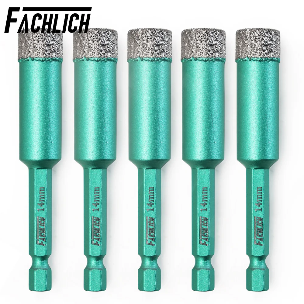 FACHLICH 5pcs/set 14mm Quick-Fit Shank Mini Dry Drilling Bits Granite Marble Wood Tile Hand Drill Tools Vacuum Brazed Core Bits
FACHLICH 5pcs/set 14mm Quick-Fit Shank Mini Dry Drilling Bits Granite Marble Wood Tile Hand Drill Tools Vacuum Brazed Core Bits