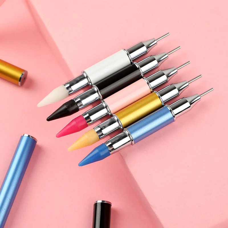 

1pc Dual-ended Nail Dotting Pen Crystal Beads Handle Rhinestone Studs Picker Wax Pencil Manicure Powder Nail Art Tools
