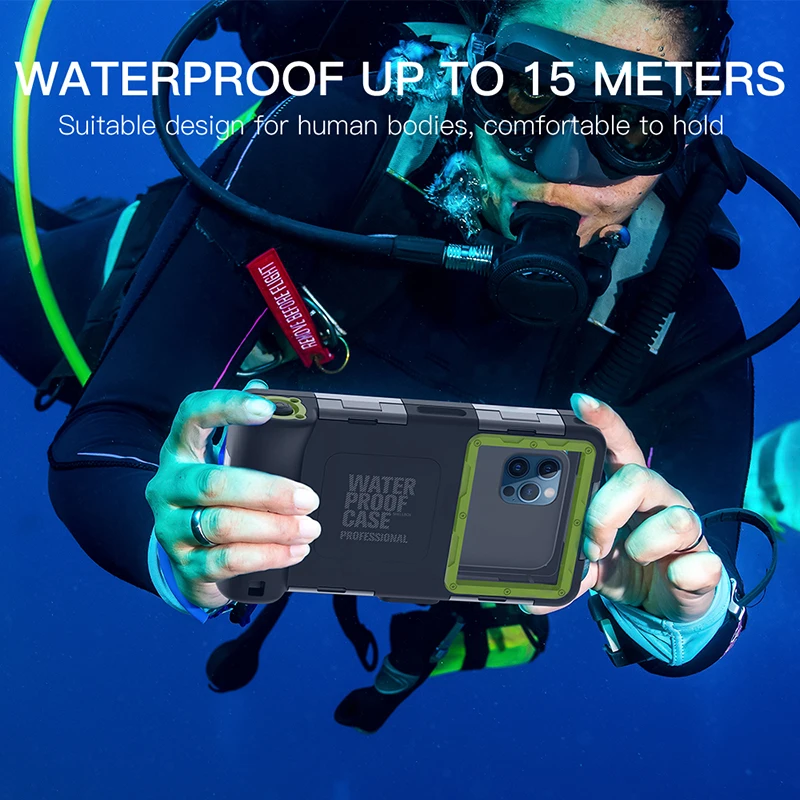 15M Diving Case For iPhone 13 12 11 Pro Max XR XS Max Underwater Full Protect Waterproof Phone Cover For Samsung S22 S21 Ultra
15M Diving Case For iPhone 13 12 11 Pro Max XR XS Max Underwater Full Protect Waterproof Phone Cover For Samsung S22 S21 Ultra