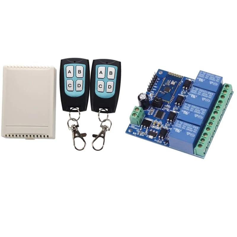 DC 12V 4 Channel 200M Switch 2 Transmitter + Receiver With 12V 4CH Remote Control Switch Bluetooth Relay Module
DC 12V 4 Channel 200M Switch 2 Transmitter + Receiver With 12V 4CH Remote Control Switch Bluetooth Relay Module