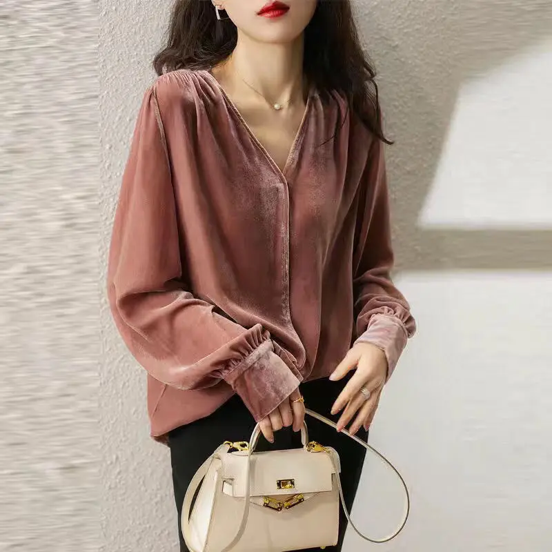 Elegant V-Neck Solid Color Loose Lantern Sleeve Blouse Women's Clothing 2022 Autumn New Casual Pullovers Office Lady Shirt
Elegant V-Neck Solid Color Loose Lantern Sleeve Blouse Women's Clothing 2022 Autumn New Casual Pullovers Office Lady Shirt