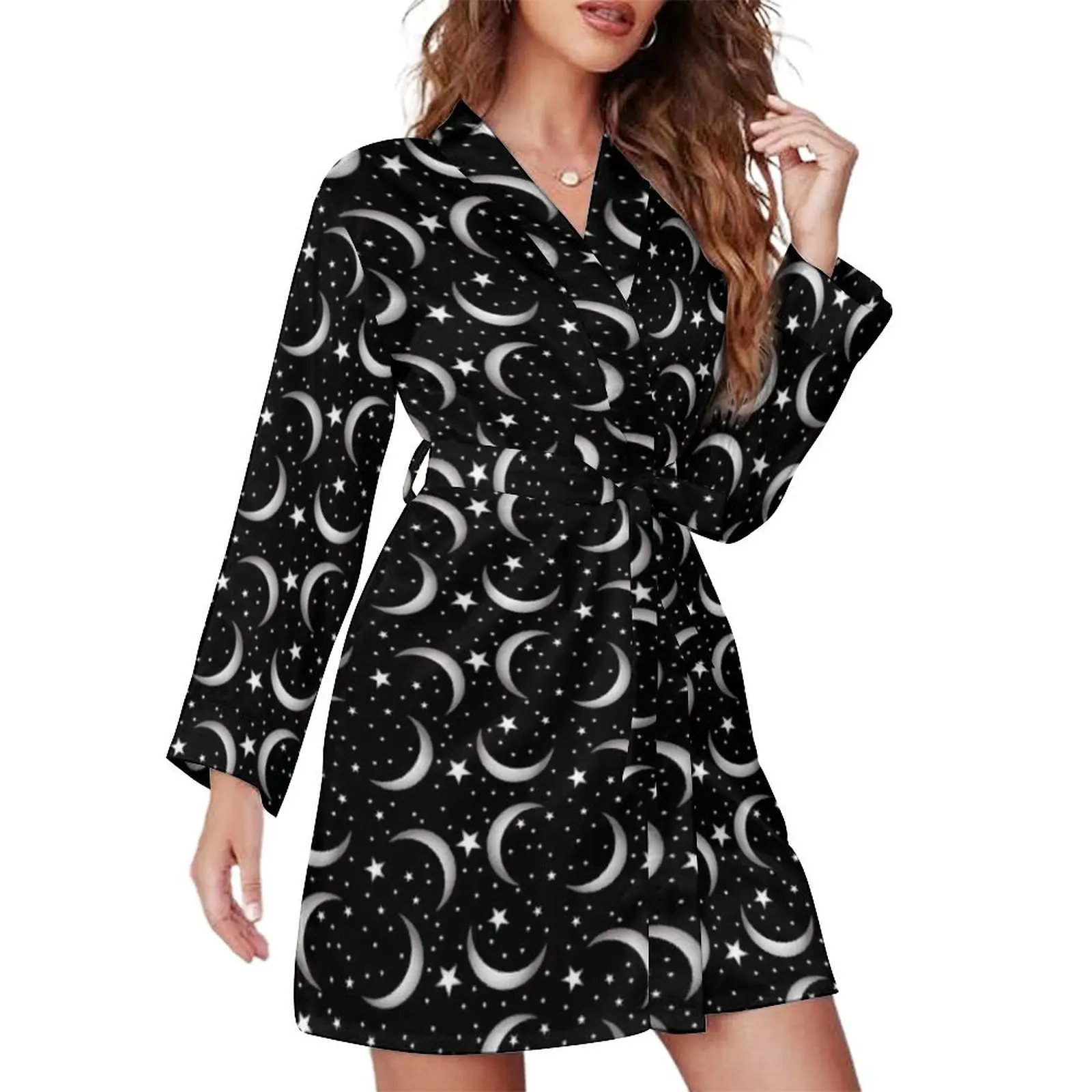 Moon And Stars Pajama Robe V Neck Magical Celestial Cute Dress Women Long Sleeve Room Nightgown Graphic Pajamas Robes
Moon And Stars Pajama Robe V Neck Magical Celestial Cute Dress Women Long Sleeve Room Nightgown Graphic Pajamas Robes