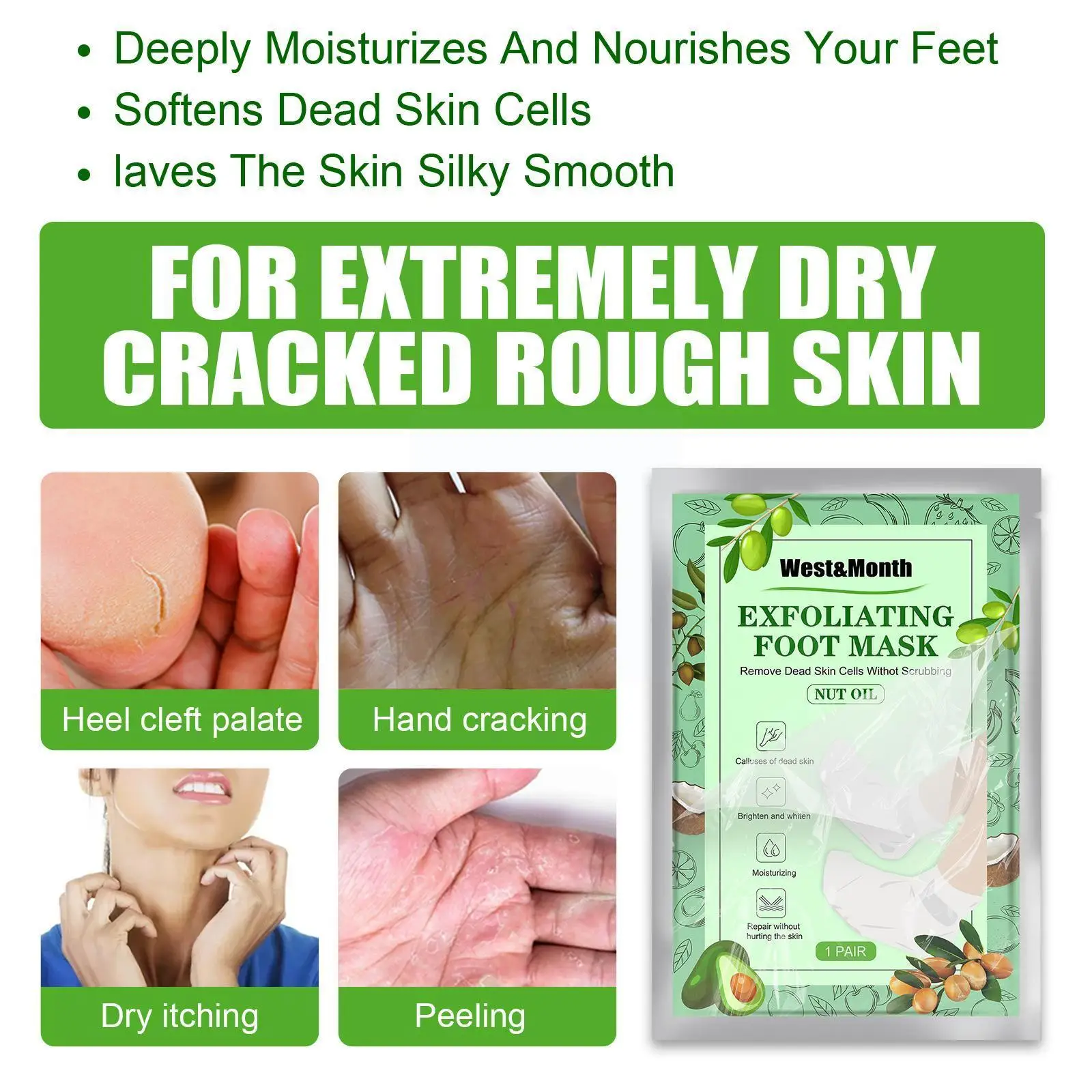 1 pair Exfoliating Foot Mask Pedicure Socks Scrub for Feet Mask Remove Dead Skin Heels Foot Exfoliating Mask for Legs feet F3V9
1 pair Exfoliating Foot Mask Pedicure Socks Scrub for Feet Mask Remove Dead Skin Heels Foot Exfoliating Mask for Legs feet F3V9