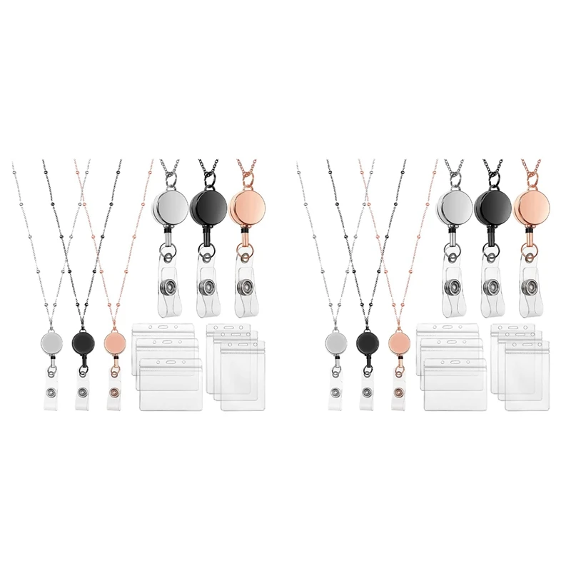 Retractable Badge Scroll Lanyard With ID Card Holder, 6Pcs Beaded Badge Lanyard Necklace With 12 Business Card Holders A
Retractable Badge Scroll Lanyard With ID Card Holder, 6Pcs Beaded Badge Lanyard Necklace With 12 Business Card Holders A