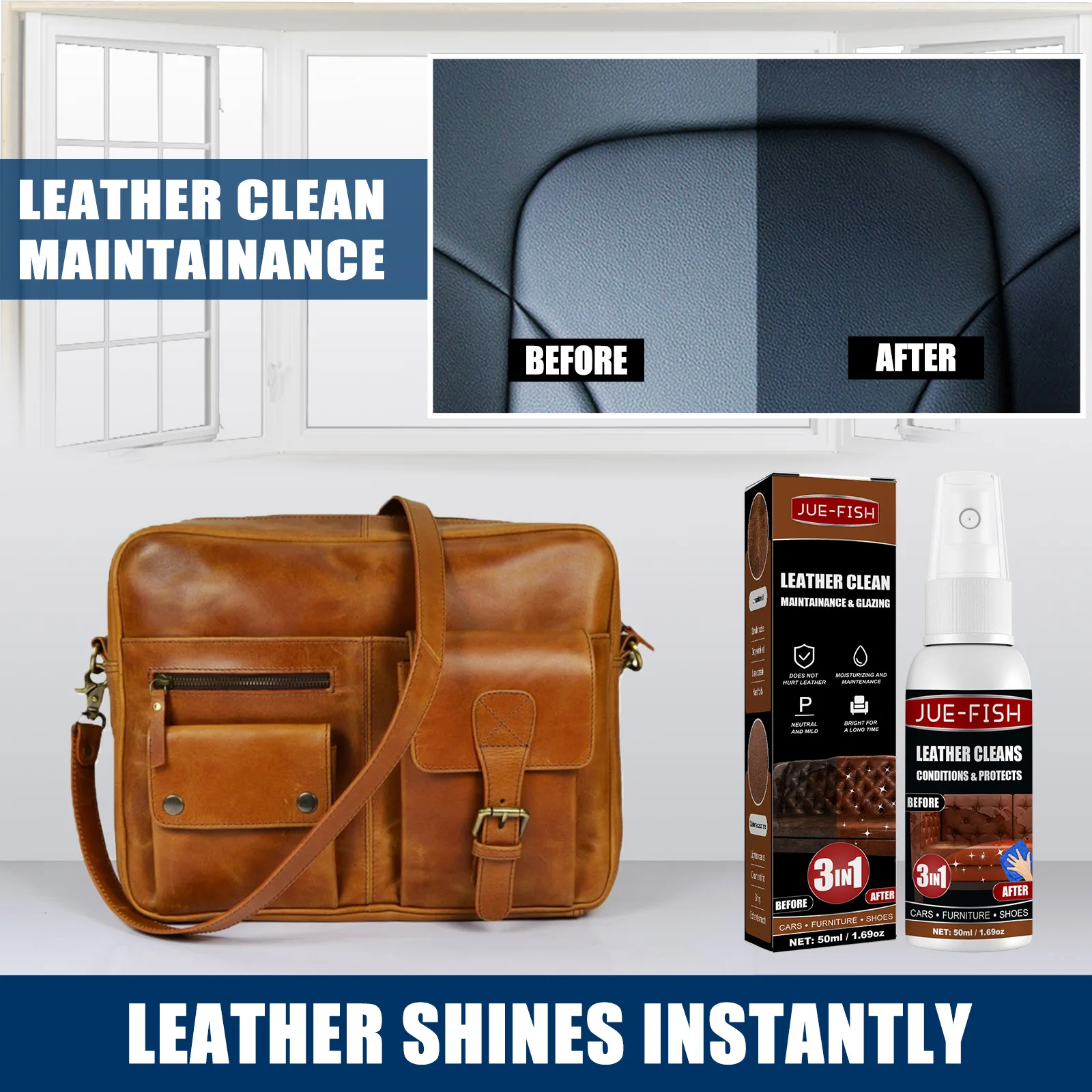 Leather Seat Cleaner Sofa Rinse-Free Foam Cleaning Decontamination Agent Leather Clothing Repair Agent Leather Care Cleaner 50ml
Leather Seat Cleaner Sofa Rinse-Free Foam Cleaning Decontamination Agent Leather Clothing Repair Agent Leather Care Cleaner 50ml
