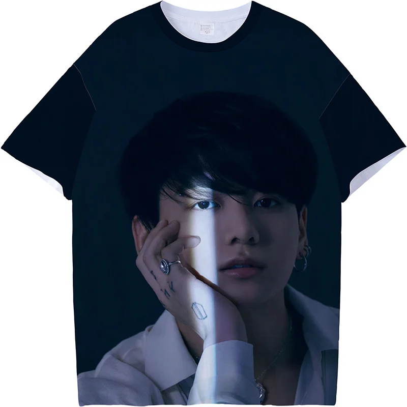 

KPOP Bangtan Boys PROOF Digital 3D Support Song Suits Short-sleeved T-shirts Men's And Women's Tops Summer Clothes K-POP JK V RM