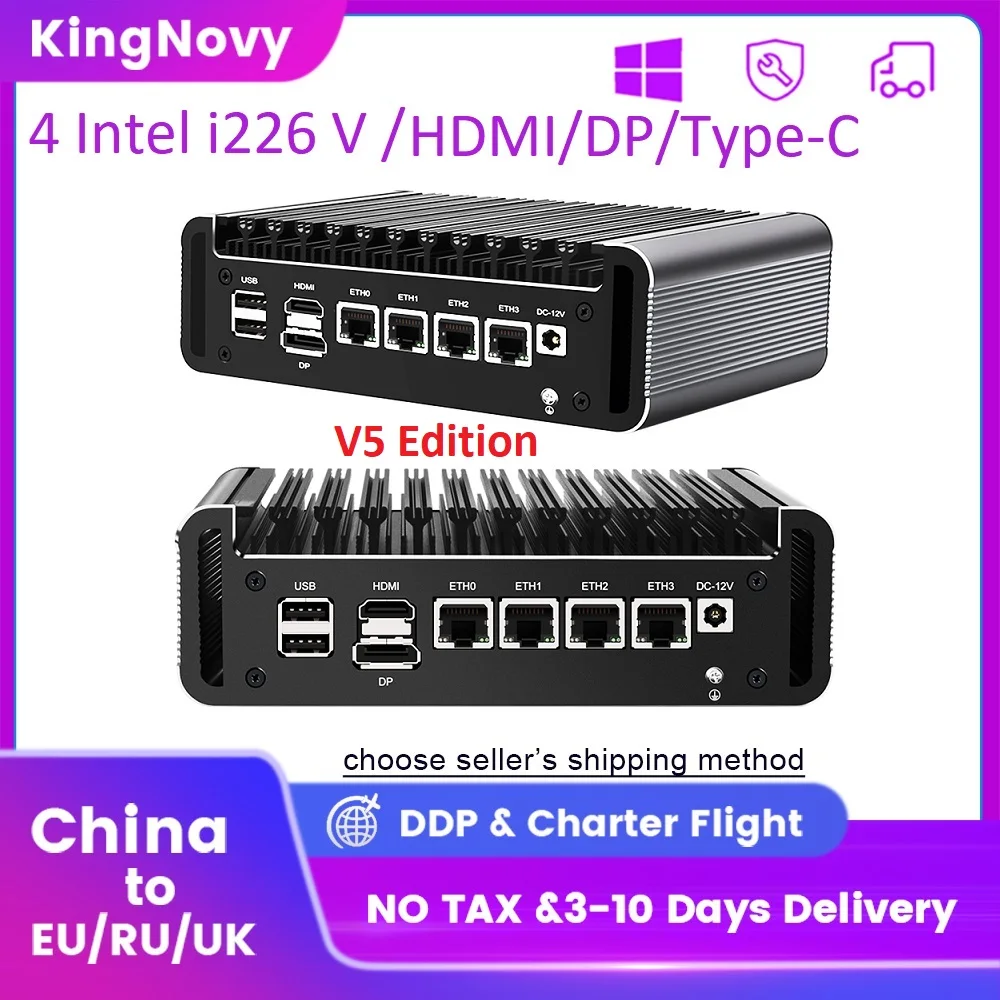 2023 Новый 2,5G мягкий маршрутизатор Pentium N6005 N5105 V5 брандмауэр прибор VPN сервер 4x Intel i226 Nics 2 * DDR4 2 * NVMe безвентиляторный мини-ПК
2023 Новый 2,5G мягкий маршрутизатор Pentium N6005 N5105 V5 брандмауэр прибор VPN сервер 4x Intel i226 Nics 2 * DDR4 2 * NVMe безвентиляторный мини-ПК