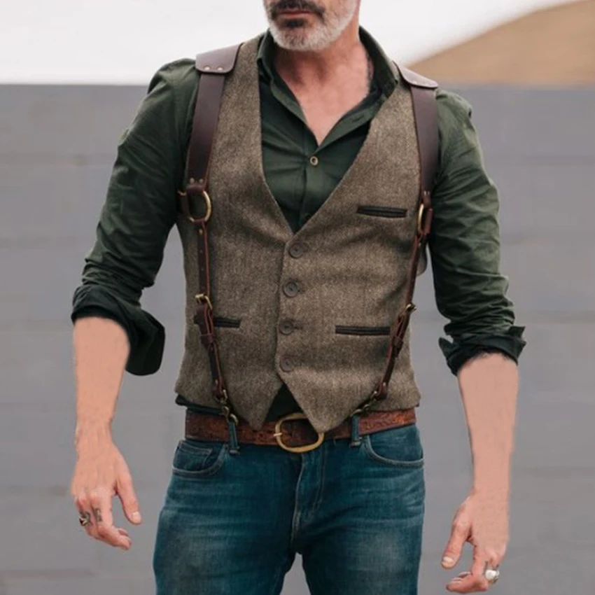 Mens Waistcoat Retro Casual Slim Fit Vests for Men Vintage British Style Gentleman Men Suit Vest Gilet Clothing
Mens Waistcoat Retro Casual Slim Fit Vests for Men Vintage British Style Gentleman Men Suit Vest Gilet Clothing