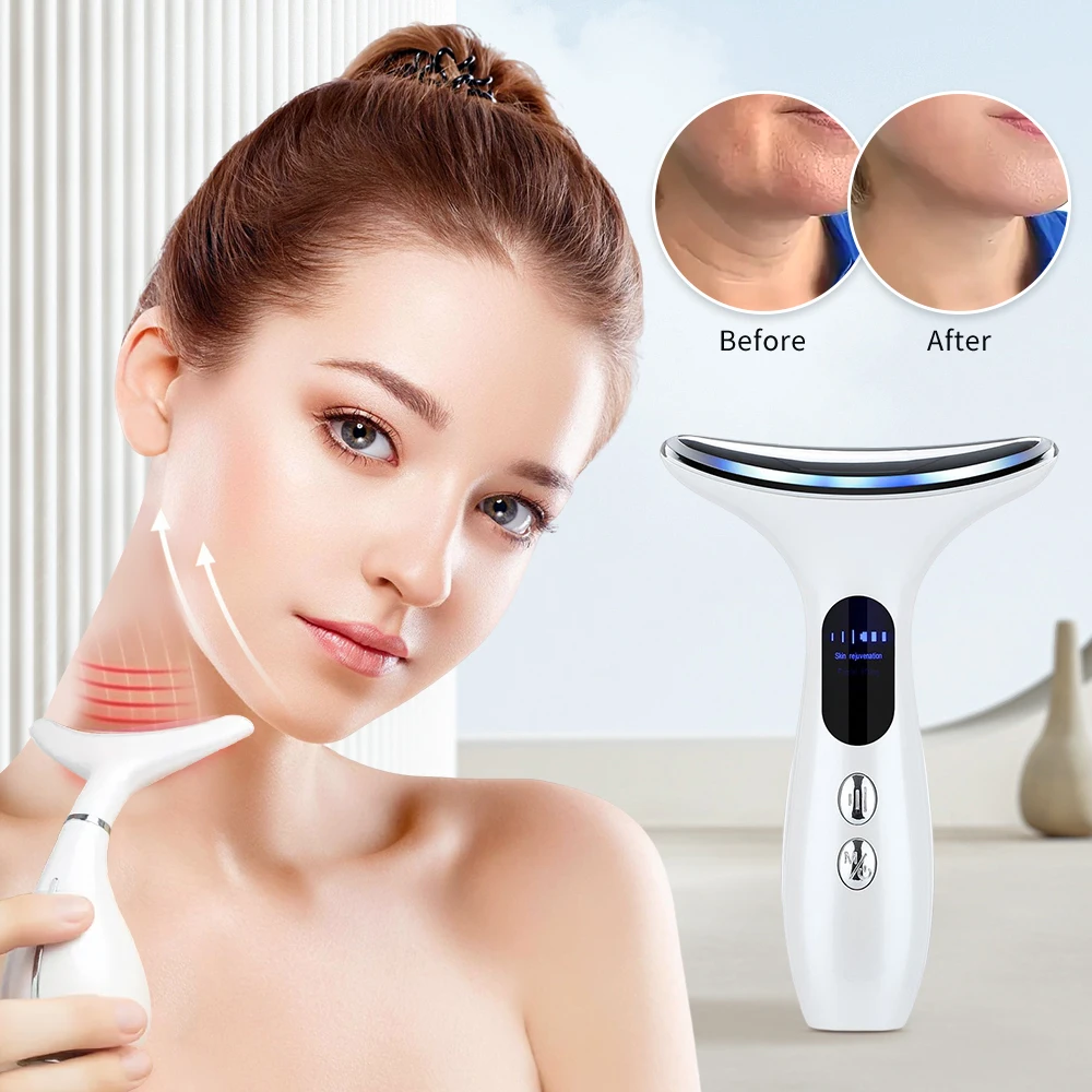 EMS Microcurrent Neck Beauty Device LED Photon Firming Rejuvenation Face Anti Wrinkle Thin Double Chin Skin Care Facial Massager
EMS Microcurrent Neck Beauty Device LED Photon Firming Rejuvenation Face Anti Wrinkle Thin Double Chin Skin Care Facial Massager