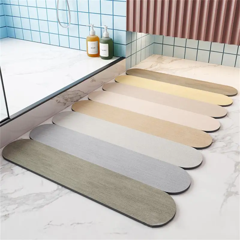 

Rubber Water Absorption Bath Floor Mat Simple Soft Bathroom Rug Anti-skid Toilet Entrance Doormat Carpet Home Decor Non Slip