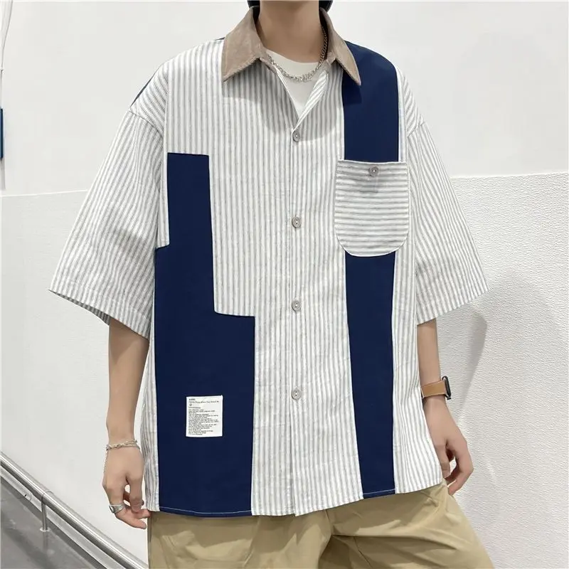 Мужская рубашка контрастных цветов, новинка 2023, летние мужские рубашки в стиле сафари, нишевая свободная мужская одежда с короткими рукавам...
Мужская рубашка контрастных цветов, новинка 2023, летние мужские рубашки в стиле сафари, нишевая свободная мужская одежда с короткими рукавам...