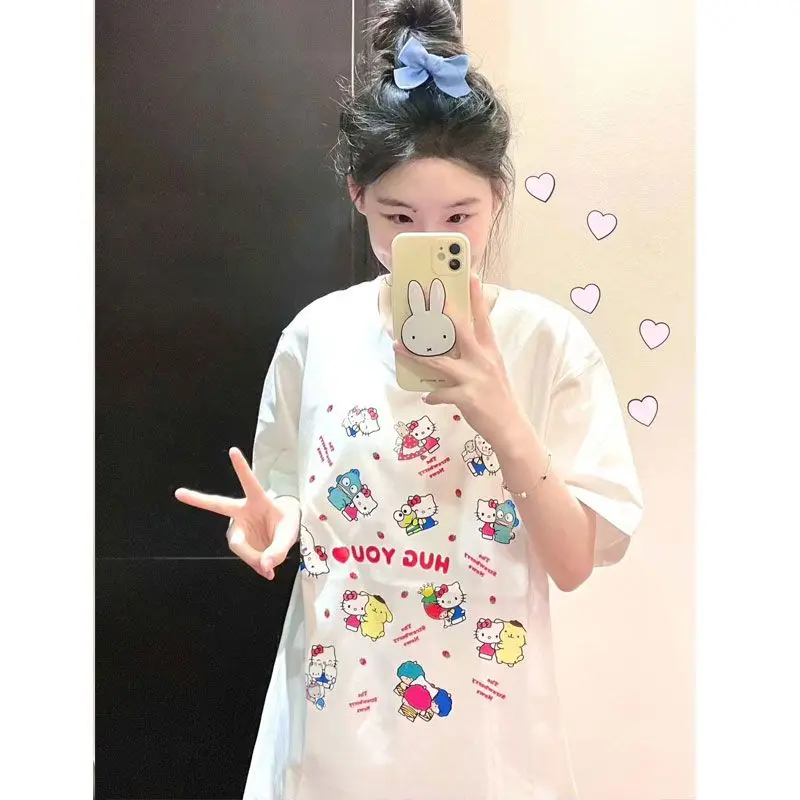 2023 New Sanrio Y2K Hello Kitty Cotton T-Shirt Cartoon Summer Loose Short Sleeve Cute Printed Loungewear Anime Girl Gift
2023 New Sanrio Y2K Hello Kitty Cotton T-Shirt Cartoon Summer Loose Short Sleeve Cute Printed Loungewear Anime Girl Gift