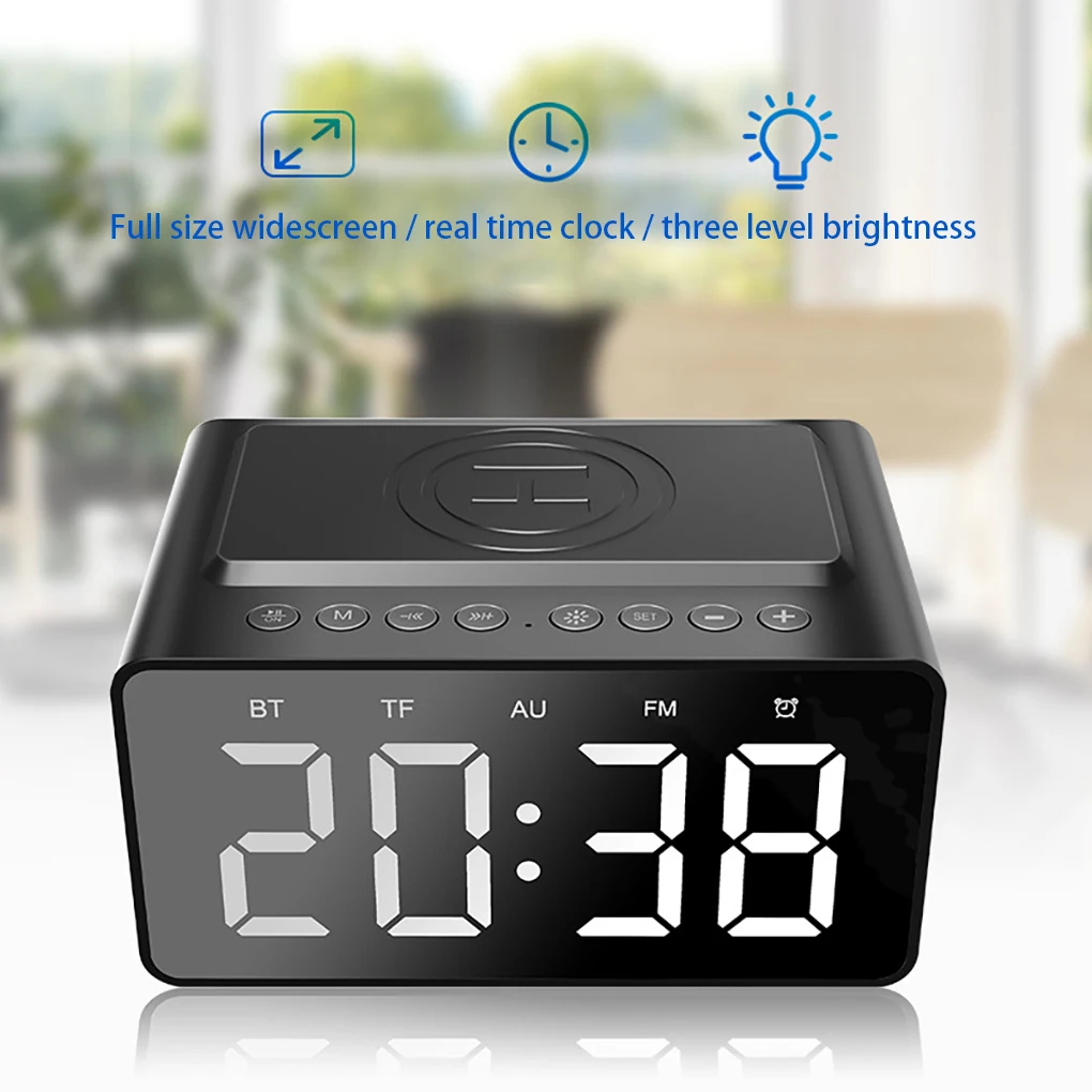 Bluetooth Speaker Alarm Clock Cell Phone Wireless Charging Digital Alarm Clock Radio Outdoor Portable LED Bedside Clock
Bluetooth Speaker Alarm Clock Cell Phone Wireless Charging Digital Alarm Clock Radio Outdoor Portable LED Bedside Clock