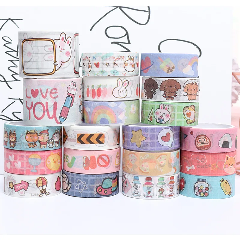 3/6 Rolls Japanese Cartoon Cute Washi Tape Scrapbooking Collage Paper Material Student Journal Kawaii Masking Sticker Set
3/6 Rolls Japanese Cartoon Cute Washi Tape Scrapbooking Collage Paper Material Student Journal Kawaii Masking Sticker Set