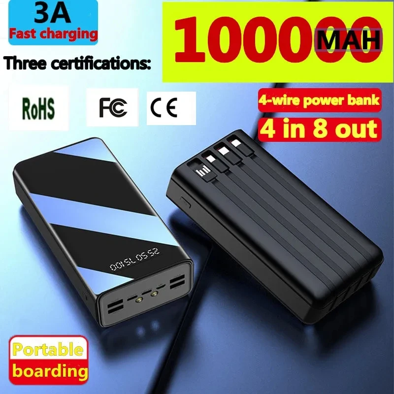 Новинка 2023, внешний аккумулятор на 100000 мАч, Type C, Micro USB, быстрая зарядка, внешний аккумулятор с дисплеем, портативное Внешнее зарядное устройство для планшетов
Новинка 2023, внешний аккумулятор на 100000 мАч, Type C, Micro USB, быстрая зарядка, внешний аккумулятор с дисплеем, портативное Внешнее зарядное устройство для планшетов