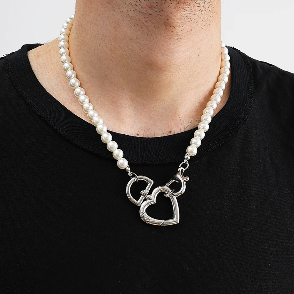 Lacteo Hip Hop Heart Charms Pendant Necklace for Women Men Fashion Jewelry Imitation Pearl Beaded Necklace Street Party Gift New
Lacteo Hip Hop Heart Charms Pendant Necklace for Women Men Fashion Jewelry Imitation Pearl Beaded Necklace Street Party Gift New