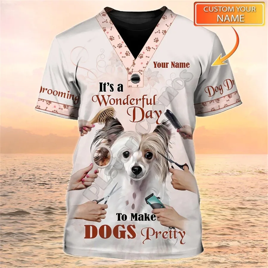 Dog Grooming Personalized Name 3D Tshirt Pet Groomer Uniform 3D Printed t shirts Streetwear Men/Women Short Sleeve
Dog Grooming Personalized Name 3D Tshirt Pet Groomer Uniform 3D Printed t shirts Streetwear Men/Women Short Sleeve