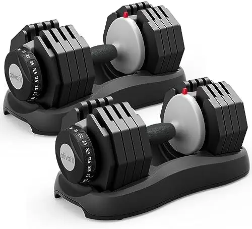 Dumbbell Set, 55LB Dumbbell Weights Set, 10 in 1 Free Weights Fast Adjusted by One Hand, Dumbbells with Safety Lock, Anti-Slip H
Dumbbell Set, 55LB Dumbbell Weights Set, 10 in 1 Free Weights Fast Adjusted by One Hand, Dumbbells with Safety Lock, Anti-Slip H
