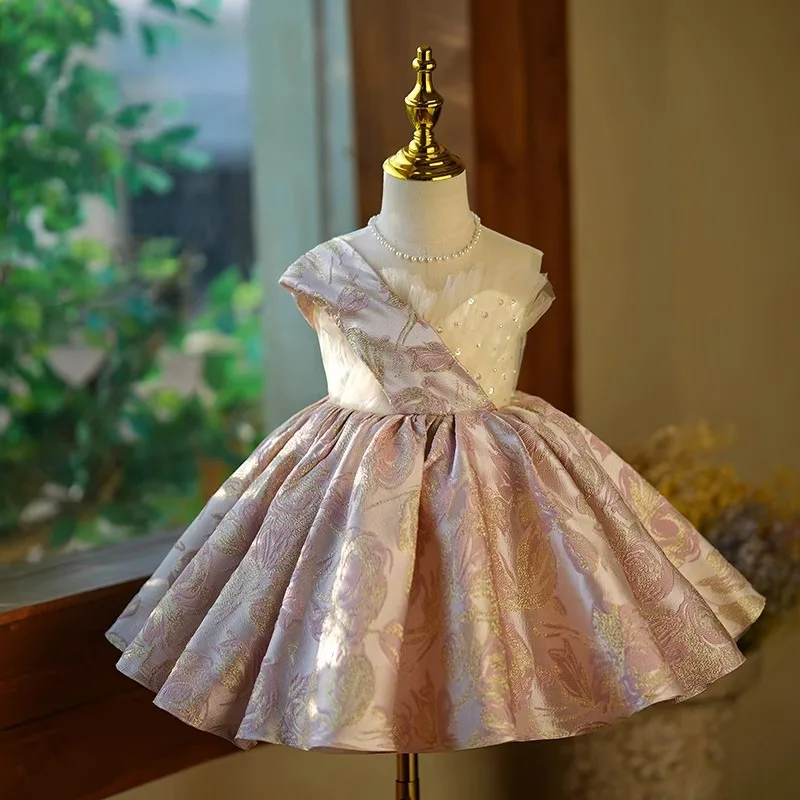O-neck Sleeveless Flower Printed Stain Kids Birthday Paert Dress Pleated Princess Robe Mesh Patchwork Slim Flower Girls Dresses
O-neck Sleeveless Flower Printed Stain Kids Birthday Paert Dress Pleated Princess Robe Mesh Patchwork Slim Flower Girls Dresses