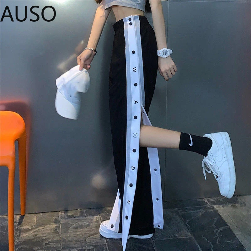 Summer Breasted Slit Straight Color Matching Stitching Pants Basketball Training Sports TrousersLoose Wide Leg Casual Pants
Summer Breasted Slit Straight Color Matching Stitching Pants Basketball Training Sports TrousersLoose Wide Leg Casual Pants