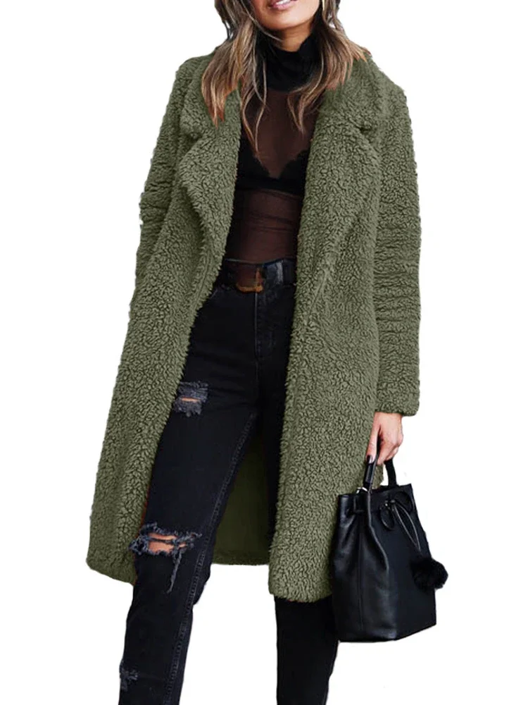 New Autumn Women's Clothing Jacket Solid Colored Plush Lapel Long Sleeved Comfortable Casual Pocket Trench Coat for Women
New Autumn Women's Clothing Jacket Solid Colored Plush Lapel Long Sleeved Comfortable Casual Pocket Trench Coat for Women