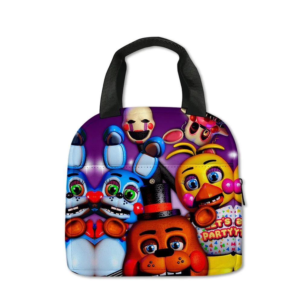 

Five Nights At Freddy's 3D New Printing Game Teddy Bear Lunch Bag Primary and Middle School Students Portable Ice Bag Children