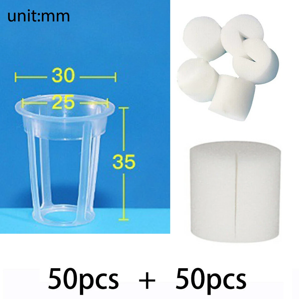 50Pcs Hydroponic Planting Basket Balcony Vegetable Soilless Cultivation Equipment Soilless Sponge Grow Plastic Net Pot 30 * 35mm
50Pcs Hydroponic Planting Basket Balcony Vegetable Soilless Cultivation Equipment Soilless Sponge Grow Plastic Net Pot 30 * 35mm