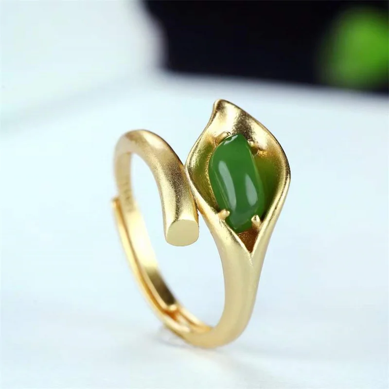 Hot Selling Natural Hand-carved 925 Silver Gufajin Inlaid Jade Tree Leaves Ring Fashion Jewelry Men Women Luck Gifts
Hot Selling Natural Hand-carved 925 Silver Gufajin Inlaid Jade Tree Leaves Ring Fashion Jewelry Men Women Luck Gifts