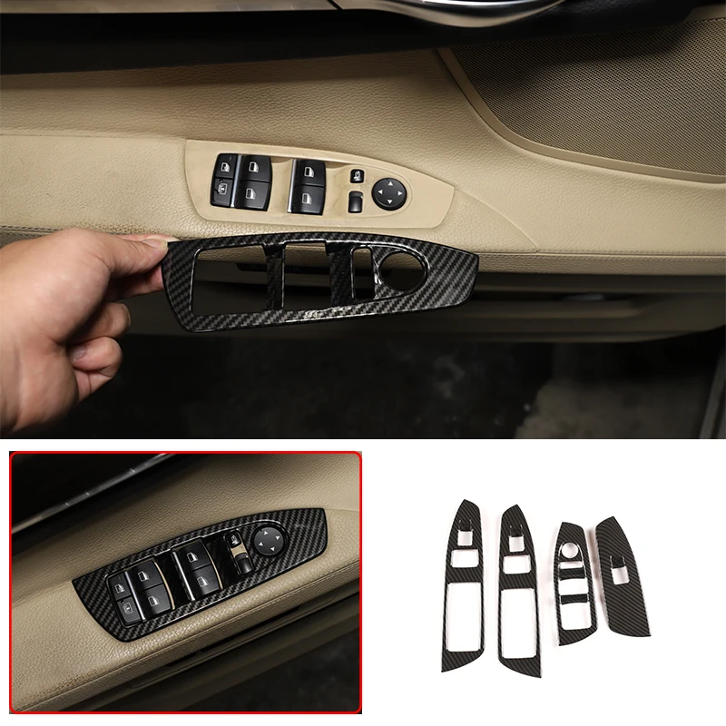 ABS Carbon Fiber Car Window Glass Lift Switch Button Control Panel Frame Cover Trim for BMW 7 Series G11 F01 2009-2018 Accessory 
ABS Carbon Fiber Car Window Glass Lift Switch Button Control Panel Frame Cover Trim for BMW 7 Series G11 F01 2009-2018 Accessory