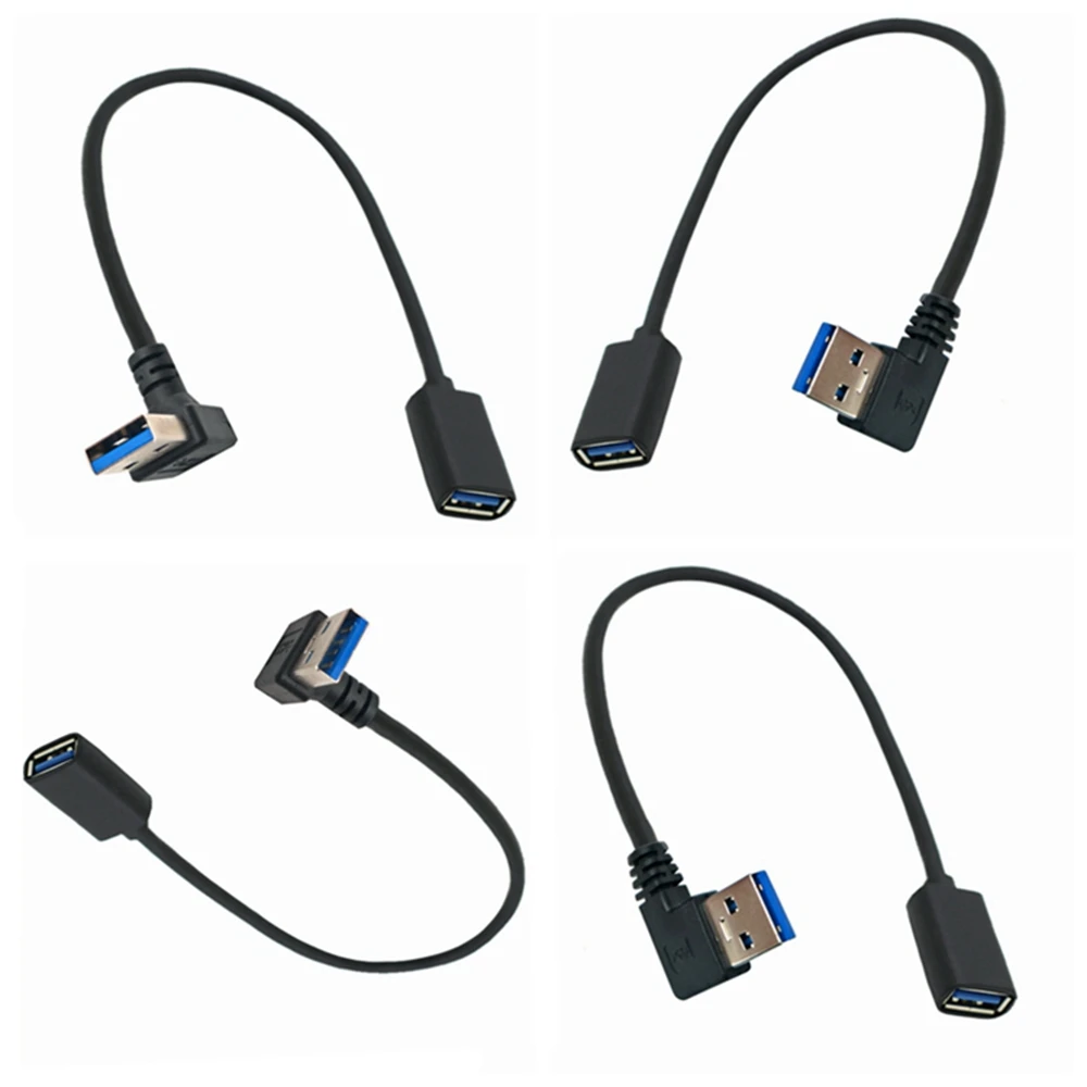 Удлинитель локтя штырь-гнездо USB 3 0 левый и правый 90 градусов подключенный к