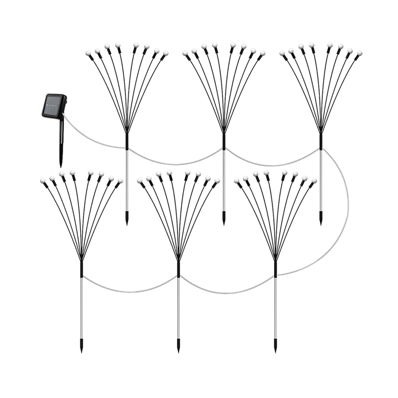 6 Pack 8 LED Solar Lights Firefly Pathway Lights Outdoor Waterproof, Sway By Wind For Yard Patio
6 Pack 8 LED Solar Lights Firefly Pathway Lights Outdoor Waterproof, Sway By Wind For Yard Patio