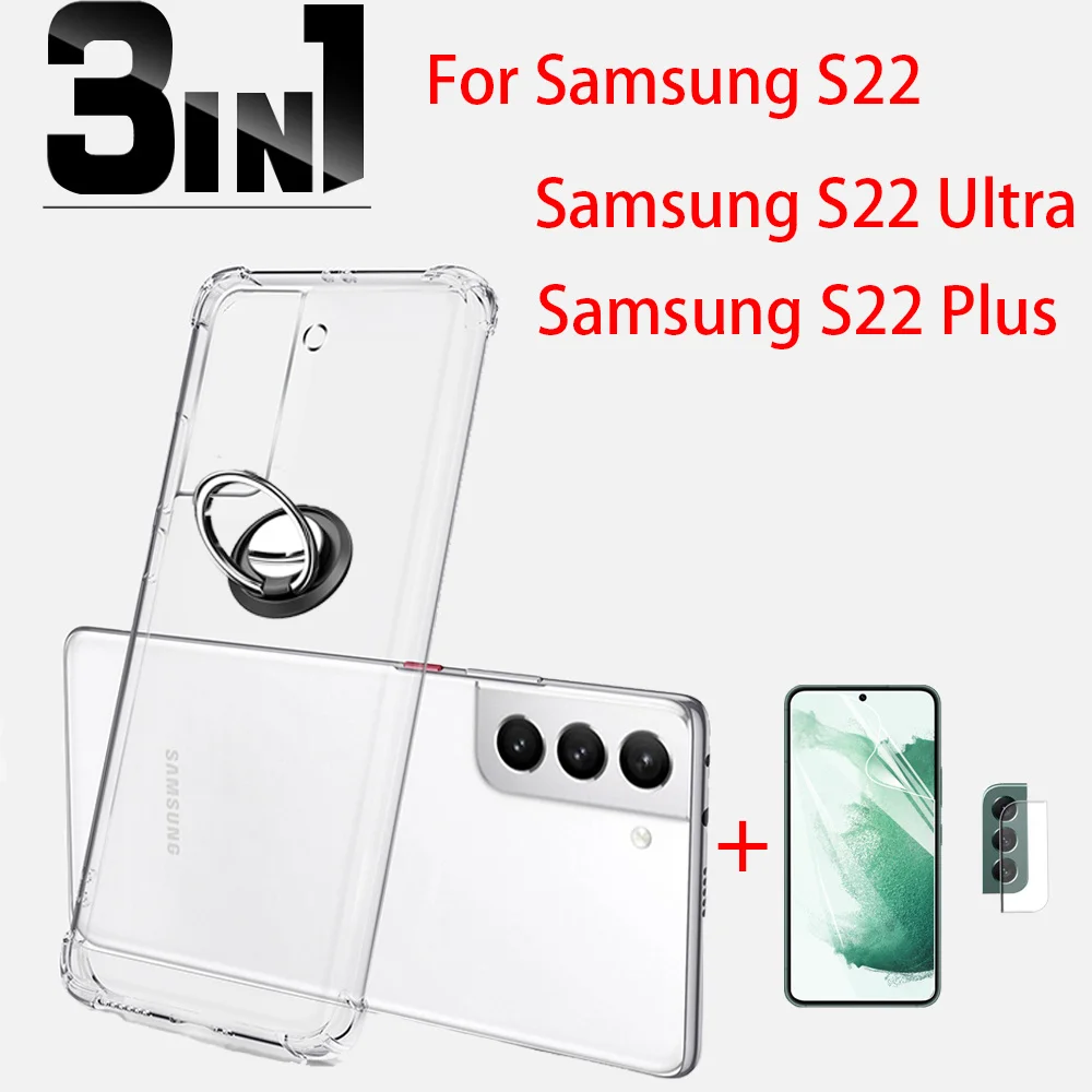 3IN1,Case For Samsung Galaxy S22 Soft Ring Case Samsung S 22 Ultra Transparent Silicone Case Samsung S22Plus AntiFall Back Cover
3IN1,Case For Samsung Galaxy S22 Soft Ring Case Samsung S 22 Ultra Transparent Silicone Case Samsung S22Plus AntiFall Back Cover