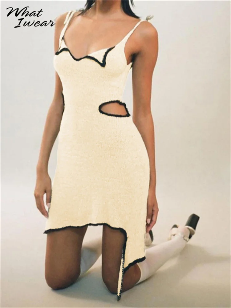 Patchwork Cut Out Mini Dresses Women Summer Camisole V-Neck Sleeveless Skinny Sexy Club Midnight Clubwear Fashion Outfits
Patchwork Cut Out Mini Dresses Women Summer Camisole V-Neck Sleeveless Skinny Sexy Club Midnight Clubwear Fashion Outfits