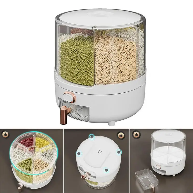 Rice Dispenser 360 Degree Rotating Kitchen Grain Storage Container For Countertops Lid Removable Kitchen Rice Cereal Bean Box
Rice Dispenser 360 Degree Rotating Kitchen Grain Storage Container For Countertops Lid Removable Kitchen Rice Cereal Bean Box