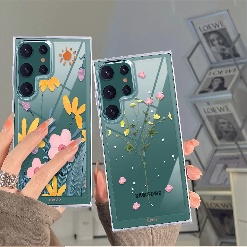 Flower Protection Shell for SAMSUNG Galaxy S22Ultra S22 S22+ Luxury Fashion Covers Transparent PC+TPU Bumper Fundas Phone Case
Flower Protection Shell for SAMSUNG Galaxy S22Ultra S22 S22+ Luxury Fashion Covers Transparent PC+TPU Bumper Fundas Phone Case