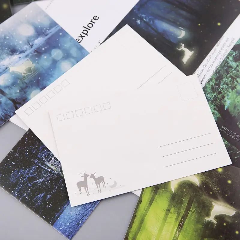 30pcs Vintage Luminous Postcard Glow In The Dark Forest Streamer Animal Greeting Post Card Novelty Xmas Greeting Cards Gift Y98A
30pcs Vintage Luminous Postcard Glow In The Dark Forest Streamer Animal Greeting Post Card Novelty Xmas Greeting Cards Gift Y98A