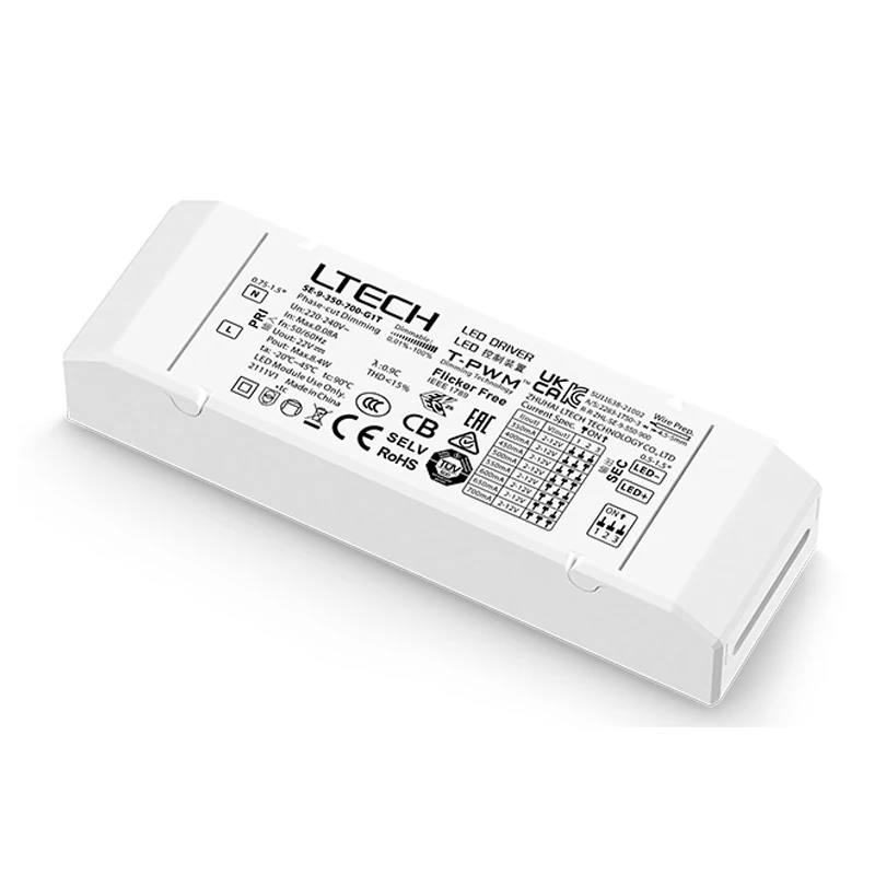 

LTECH New Led Triac Driver 200V-240V Input 9W 12W 15W 100-700mA CC Output Constant Current Dimmable Intelligent Power Supply
