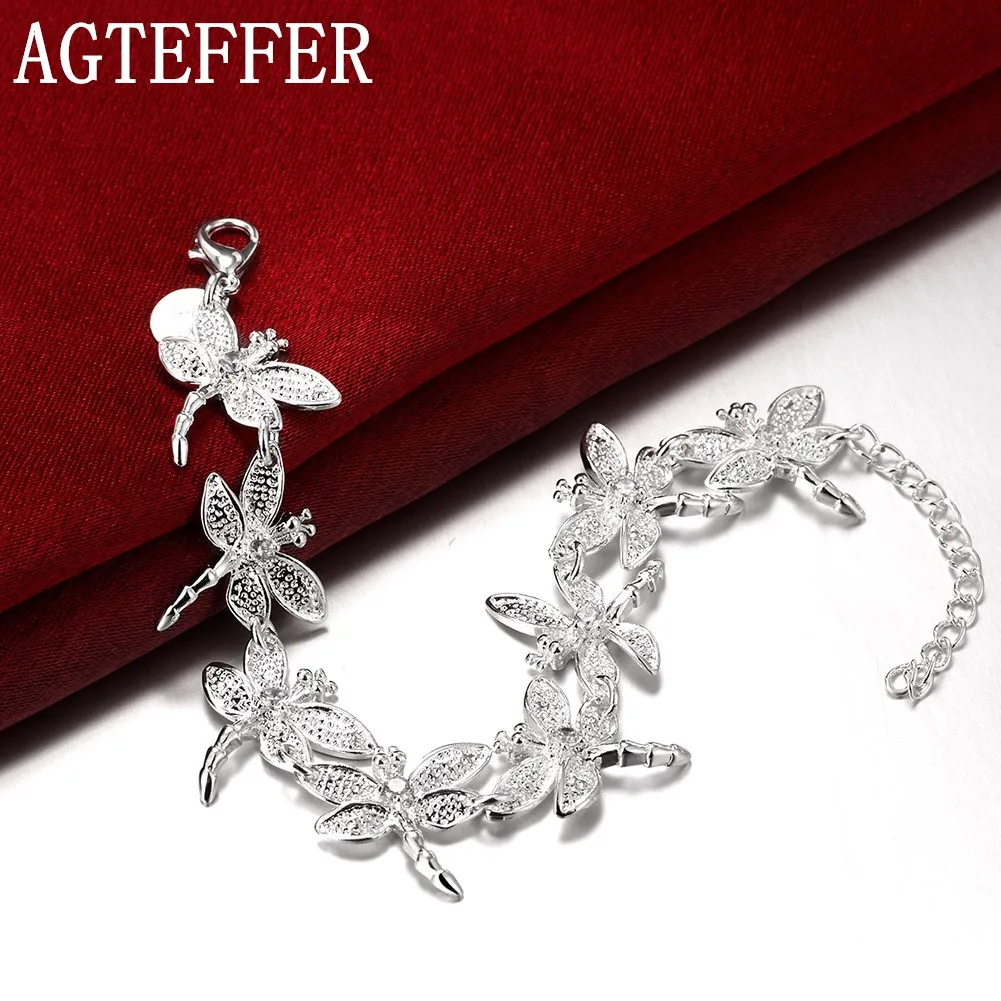 AGTEFFER 925 Sterling Silver Full Dragonfly Chain Bracelet For Woman Charm Wedding Engagement Fashion Party Jewelry
AGTEFFER 925 Sterling Silver Full Dragonfly Chain Bracelet For Woman Charm Wedding Engagement Fashion Party Jewelry