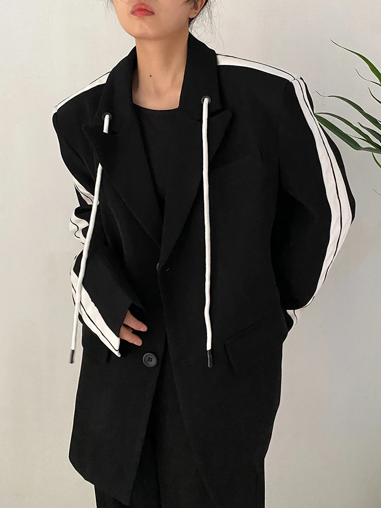 SuperAen Black Suit Jacket Rope Design Loose Oversized Streetwear Suit for Women Patchwork Jacket Coat
SuperAen Black Suit Jacket Rope Design Loose Oversized Streetwear Suit for Women Patchwork Jacket Coat
