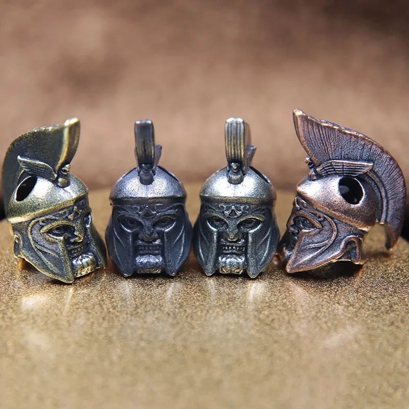 Roman Warrior Helmet Knife Beads DIY Paracord Woven Lanyard Pendant Jewelry Brass Spartan Knight Head Sculpture EDC Tool Charms
Roman Warrior Helmet Knife Beads DIY Paracord Woven Lanyard Pendant Jewelry Brass Spartan Knight Head Sculpture EDC Tool Charms