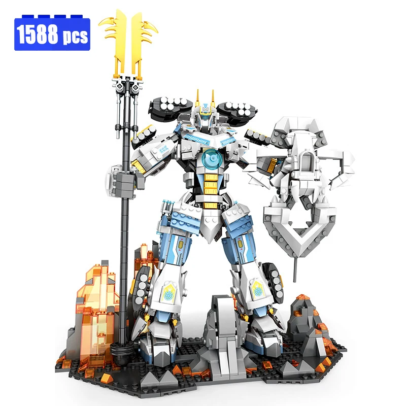 

New 1588pcs MOC Creative Samurai Mecha Building Blocks Model City Robot Warrior Assembling Bricks Toys for Children DIY Gift Set