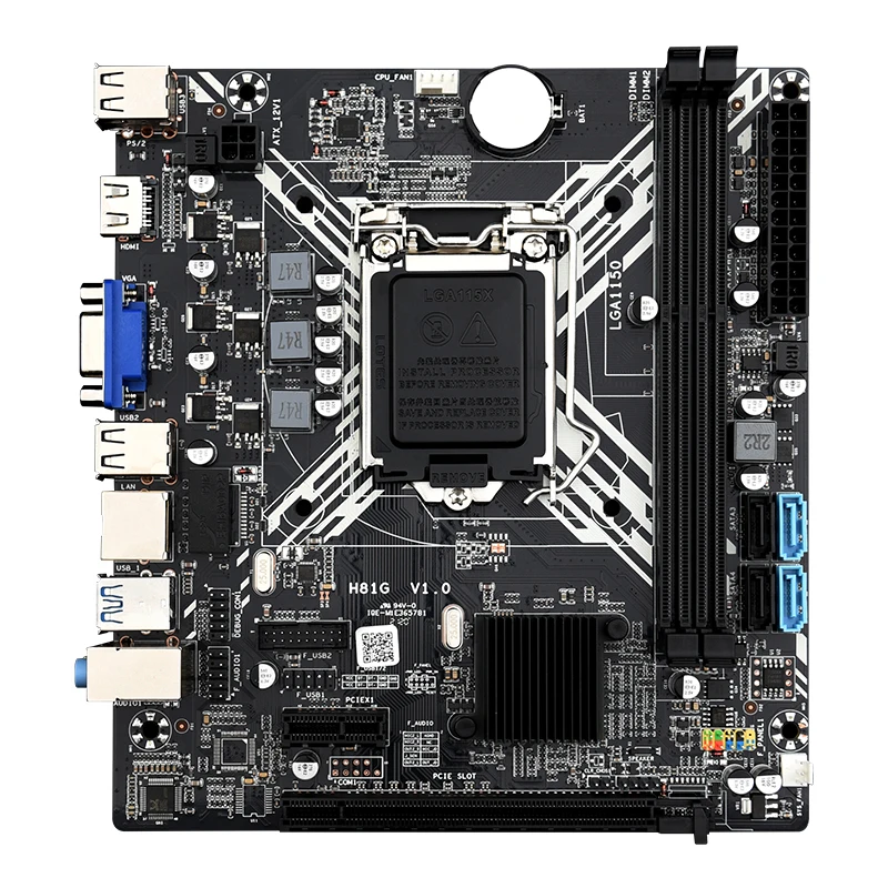 Материнская плата Kllisre H81 LGA 1150 DDR3 M-ATX USB2.0 SATA3.0 двухканальная память - купить по
