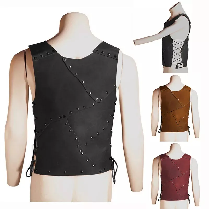 Viking Pirate Cosplay Costume Props Medieval Saxon Soldier Knight Warrior PU Leather Vest Cuirass Armor Tabard War Gear For Men 
Viking Pirate Cosplay Costume Props Medieval Saxon Soldier Knight Warrior PU Leather Vest Cuirass Armor Tabard War Gear For Men