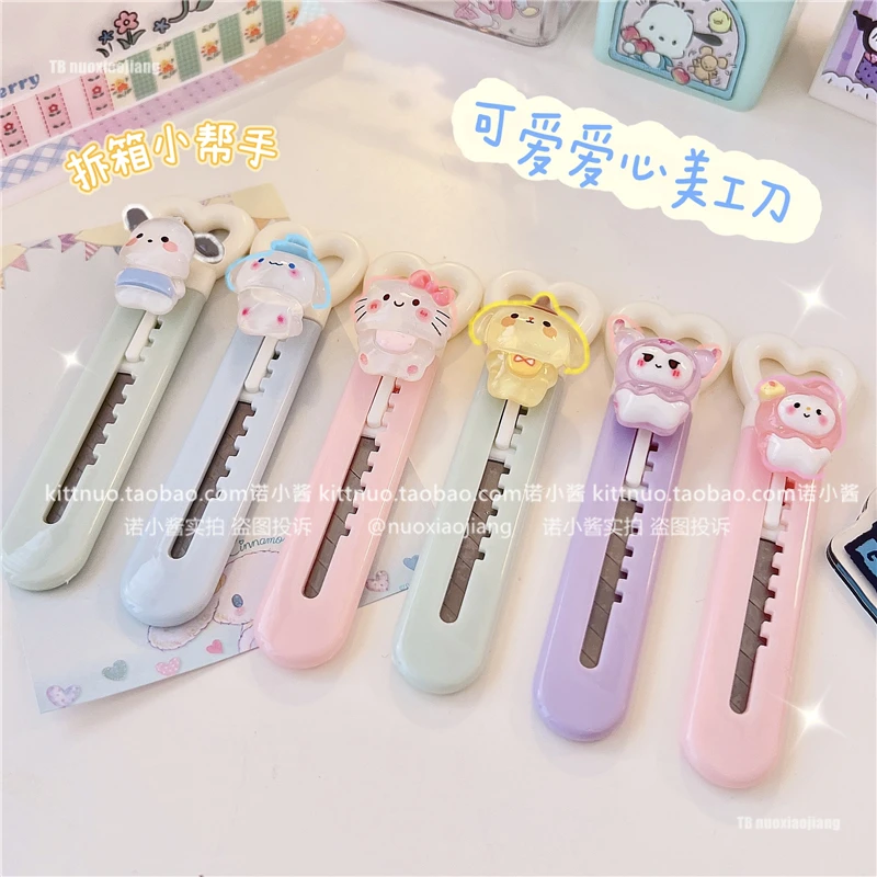 Kawaii My Melody Kuromi Cinnamoroll Pvc Macaron Unboxing Utility Knife Sanrioed Anime Girl Heart Cute Student Paper Knife
Kawaii My Melody Kuromi Cinnamoroll Pvc Macaron Unboxing Utility Knife Sanrioed Anime Girl Heart Cute Student Paper Knife