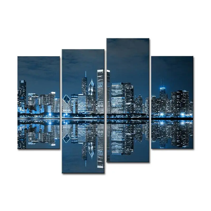 5Pieces Blue Building Chicago City Skyline Painting Wall Art Home Decor Accessories Pictures Posters for Living Room Decorations
5Pieces Blue Building Chicago City Skyline Painting Wall Art Home Decor Accessories Pictures Posters for Living Room Decorations