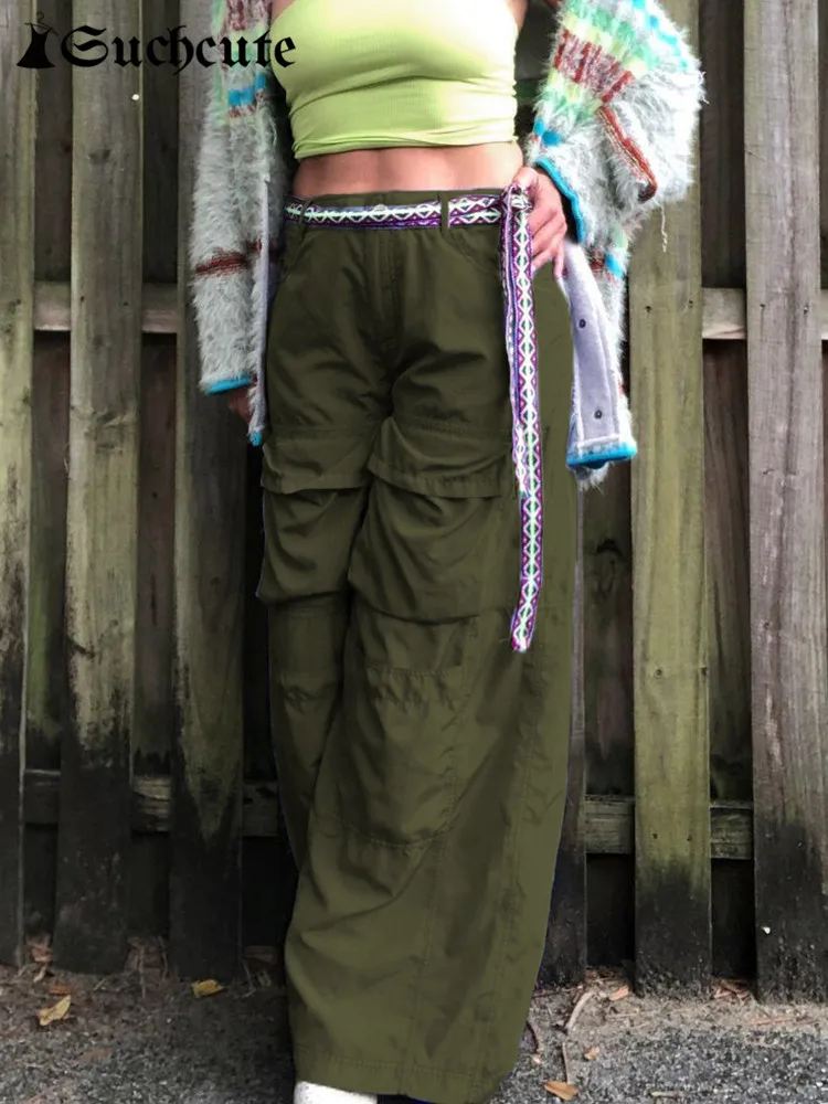 SUCHCUTE Streetwear Solid Cargo Pant Women Grunge Fairycore Pocket Baggy Trousers Hip Hop Aesthetic Casual Korean Fashion Cloth
SUCHCUTE Streetwear Solid Cargo Pant Women Grunge Fairycore Pocket Baggy Trousers Hip Hop Aesthetic Casual Korean Fashion Cloth