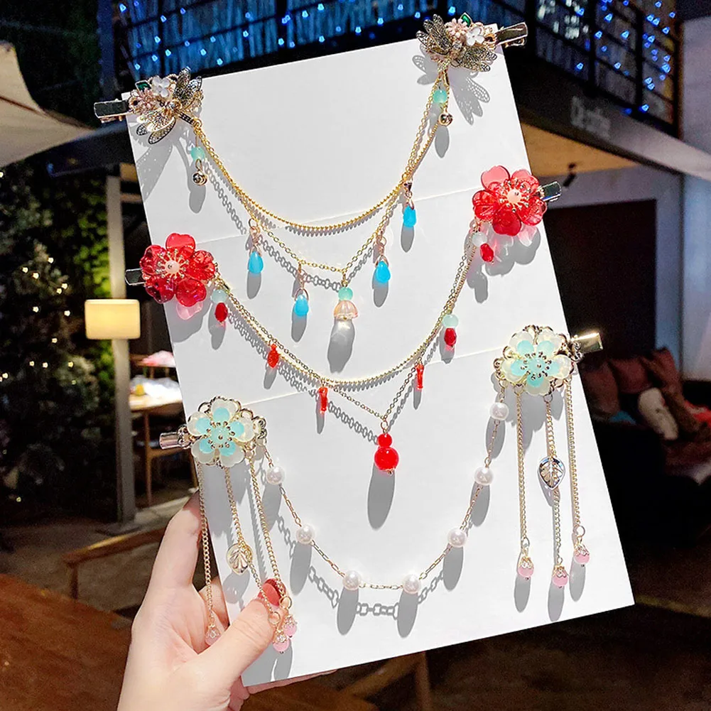 Chinese Style Children Flower Hairpin Hanfu Tassel Forehead Barrettes Headdress Girl Long Chain Hair Clips Hair Accessories
Chinese Style Children Flower Hairpin Hanfu Tassel Forehead Barrettes Headdress Girl Long Chain Hair Clips Hair Accessories